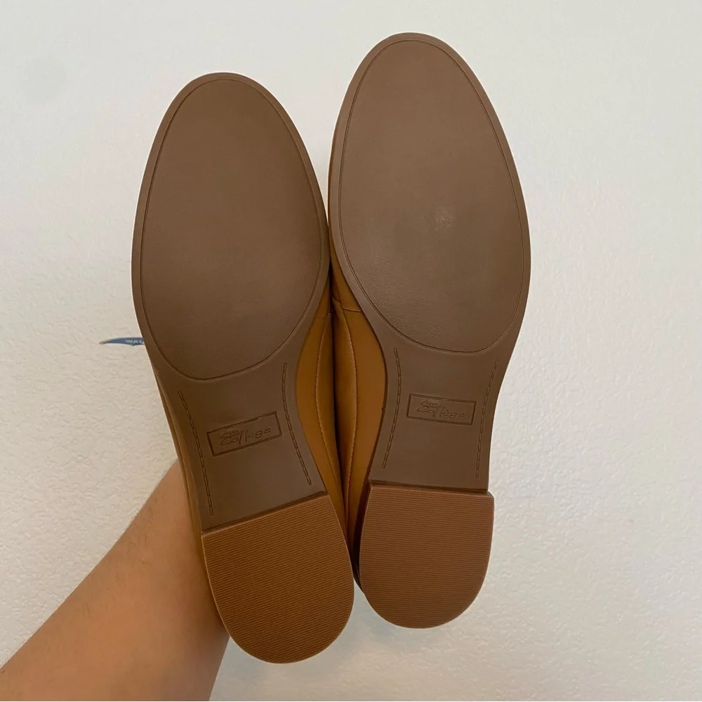 Aqua College Tan Leather Bossy Waterproof Loafers Size 10 NWT - Picture 9 of 9